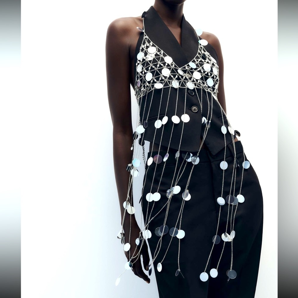 Zara limited edition Fringe Sequin Top